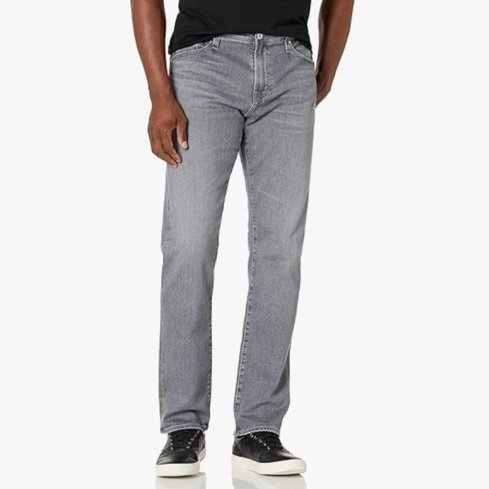 Adriano Goldschmied Men's Jeans Graduate Fit Tailored Leg Gray Denim Distressed